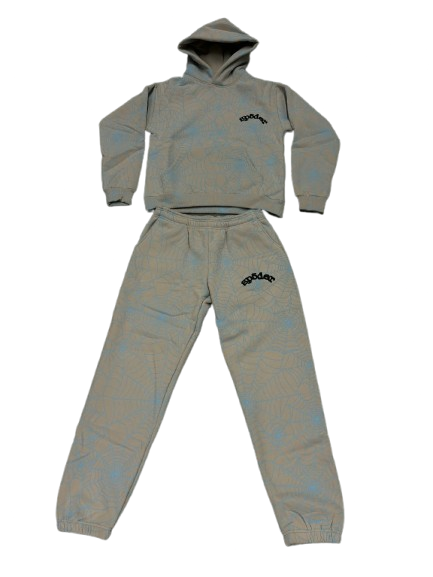 graySuit1 Sp5der AOP Web Set - Heather Grey