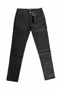 Amiri Waxed Logo Skinny Jeans